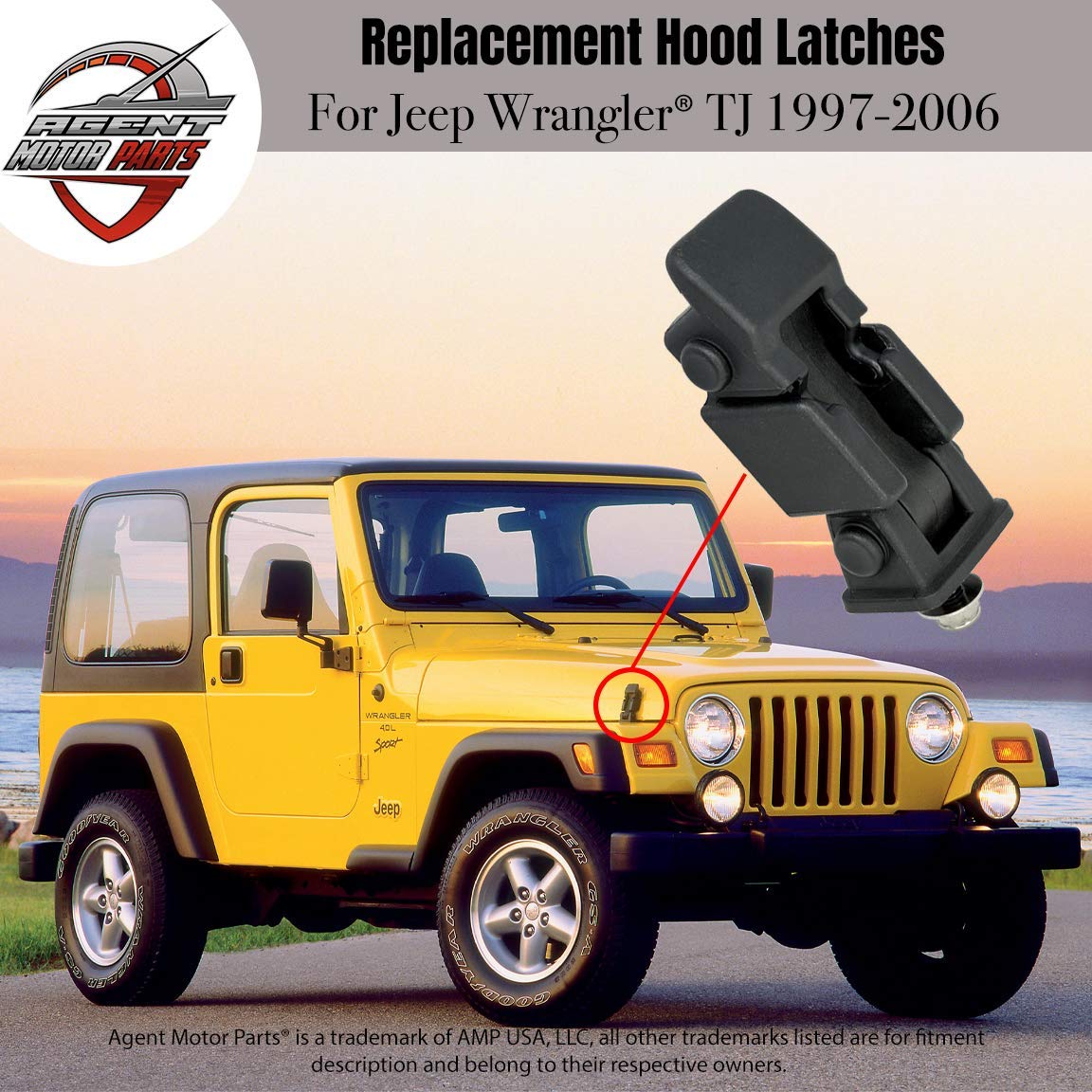 Hood Latches - Set of 2 - Replaces# 55176636AD, 68038118AA, 42422