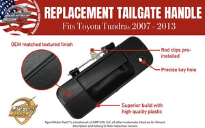 Replacement Tailgate Handle Latch with Keyhole - Fits Toyota Tundra 2007 - 2013 - Replaces 69090-0C040, 690900C040, 81213