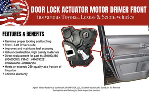 Door Lock Actuator Motor Assembly - Front Left Side - Replaces# 69040-0C050, 931-401 - Fits Toyota, Lexus, Scion