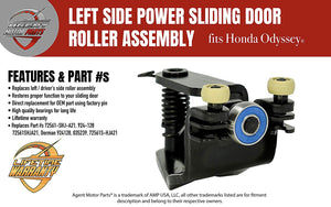 Left Rear Sliding Door Roller - Replaces# 72561-SHJ-A21 - Fits Honda Odyssey 2005-2010