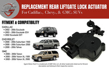 Load image into Gallery viewer, Rear Liftgate Hatch Door Lock Actuator - Fits Chevy, Tahoe, GMC, Cadillac 2000-2006 | Replaces 15250765, 15808595, 746015, 25001736