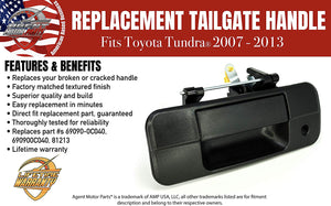 Replacement Tailgate Handle Latch with Keyhole - Fits Toyota Tundra 2007 - 2013 - Replaces 69090-0C040, 690900C040, 81213