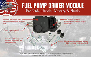 Fuel Pump Driver Module - Replaces# 4C2A-9D372-BA, 5L8Z-9D37O-A, 5L8A-9D370-AA, 590-001 - fits Ford, Lincoln, Mazda, Mercury
