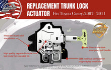 Load image into Gallery viewer, Replacement Trunk Latch Door Actuator - Fits Toyota Camry 2007 - 2011 with Automatic Keyless Entry Trunk Lock - Replaces 64600-06010, 931-860, 64600-33120